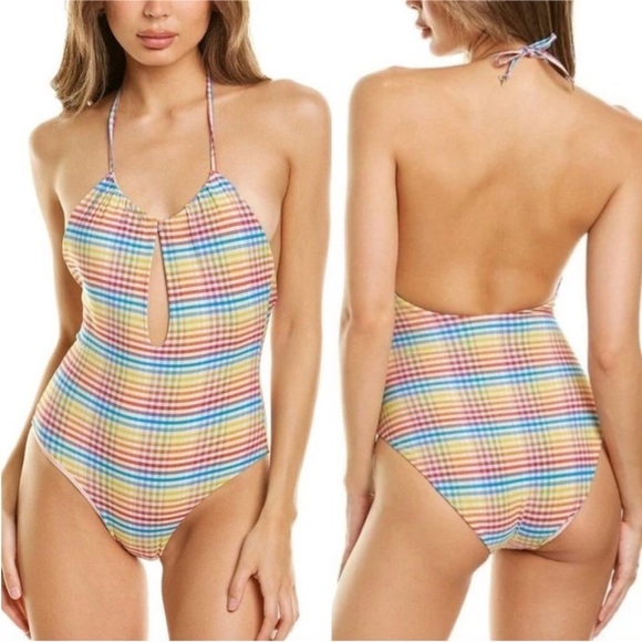 New! Onia Eliza Gingham One-Piece Swimsuit - Picture 1 of 6